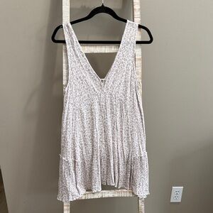 Women's Sleeveless Floral Baby Dress- Cream